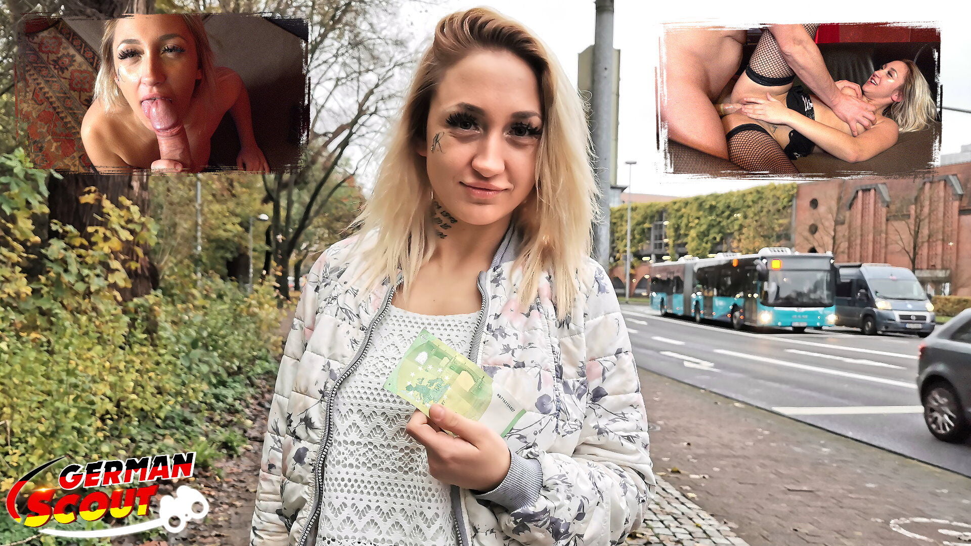 GERMAN SCOUT – Gina bei Straßen Casting zur Hure gemacht und gefickt