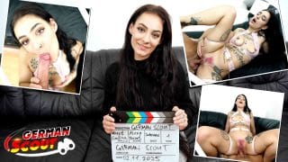 GERMAN SCOUT - Alexa Throat mit pinken Schamhaaren beim Casting gefickt