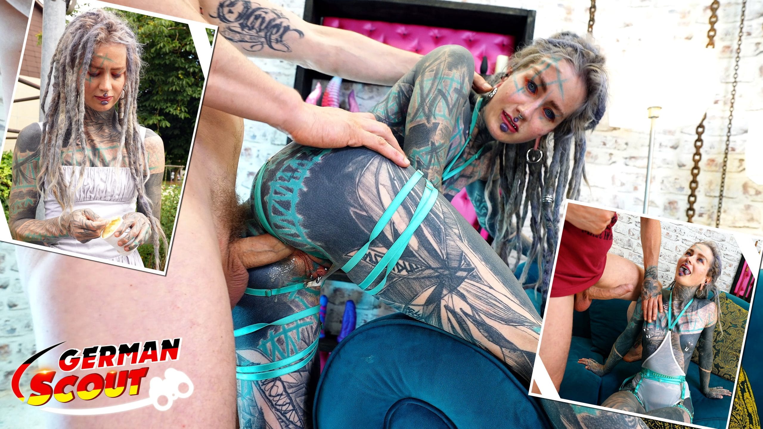 GERMAN SCOUT – Deutsches Tattoo Model Anuskatzz Anal beim Casting gefickt
