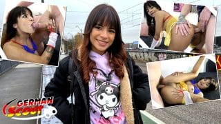 GERMAN SCOUT – Latina Michy Perez beim Casting in den Arsch gefickt