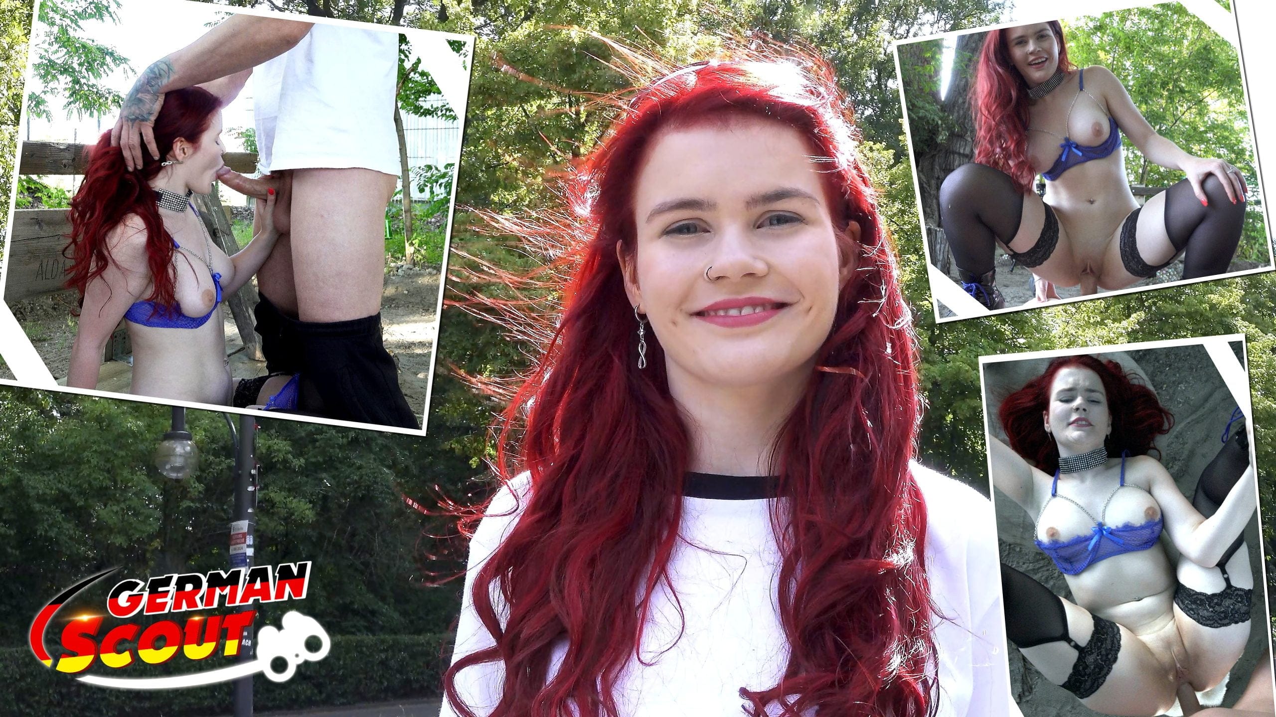 GERMAN SCOUT – Rothaarige Mia May in Berlin im Park Anal gefickt