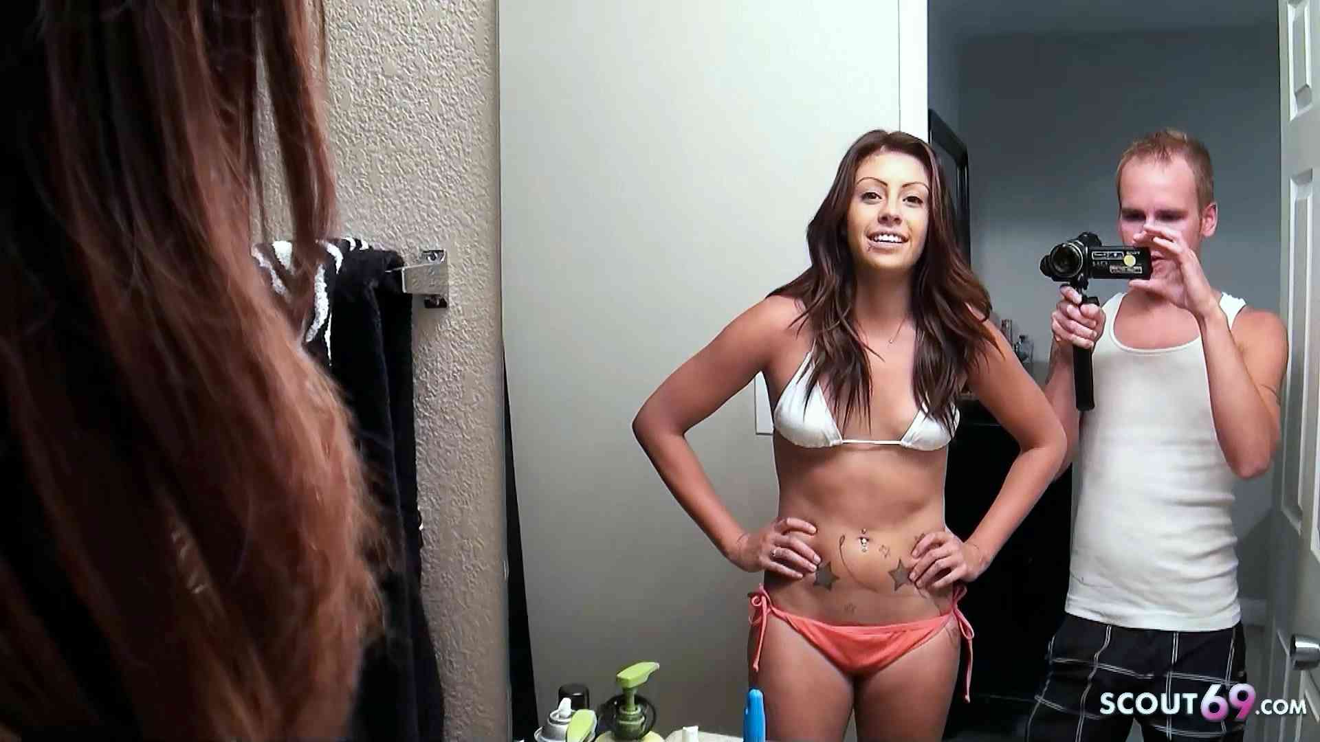 Rothaarige Freundin Jessi Palmer beim privaten Sex im Urlaub gefilmt